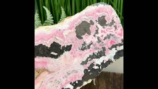 Peruvian Rhodonite Slice with Stand Healing Crystal Slab 538g [upl. by Dedra]