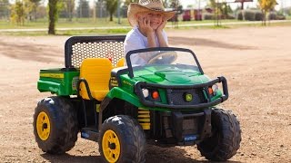 Peg Perego John Deere Gator  Unboxing and Riding [upl. by Dionysus142]