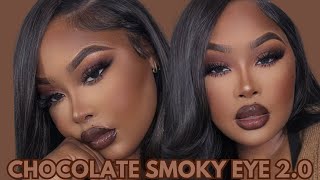 HOLIDAY CHOCOLATE SMOKY EYE 20 MONOCHROMIC BROWNS￼ WOC MAKEUP [upl. by Verity]