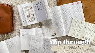 flipping through all the journals I used in 2023 ✸ hobonichi cousin stalogy travelers notebook [upl. by Oludoet]