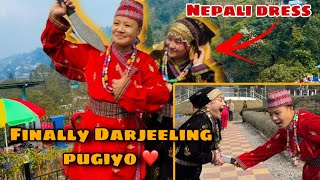 DAJEELING MA NEPALI DRESS ❤️MUSKAN LAI KHUKURI LEY HANEY🥹 FINALLY DARJEELING PUGYO PYARO SATHI HARU [upl. by Cod]