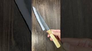 Satoshi Nakagawa Aogami 2 Kurouchi Gyuto Knife 210mm with White Buffalo Tsuba Octagonal Handle [upl. by Airemat150]