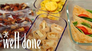 How To Make 4 Easy Travel Snacks That Are Ready To Hit The Road  Recipe  Well Done [upl. by Anawed]