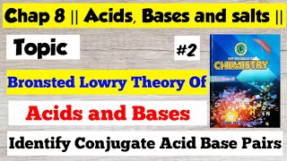 Bronsted Lowry Theory Of Acid Base  Conjugate Acid Base  Chap 8 Acids Bases and Salts Class 11 [upl. by Uzziel]