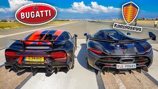 BUGATTI vs KOENIGSEGG Drag Racing the WORLDS MOST EXPENSIVE CARS [upl. by Belsky559]