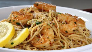 Quick and Easy Garlic Shrimp with Lemon Pasta [upl. by Haldes574]