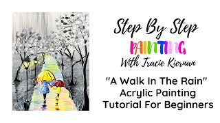 quotA Walk In The Rainquot Acrylic Painting Tutorial For Beginners [upl. by Naehgem]