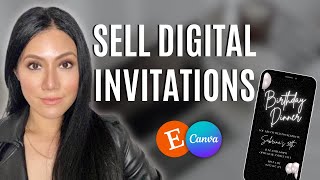 How To Make Digital Invitations To Sell on Etsy Sell Canva Templates Mobile Invitation Tutorial [upl. by Bradwell]