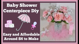 Baby Shower Centerpiece Diy 🌸 Easy and Affordable for Baby Girl [upl. by Hitt]