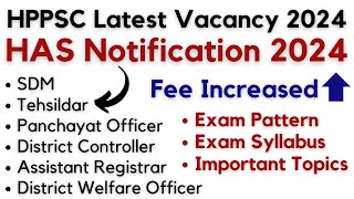 HPPSC Latest Job Notification 2024  SDM Tehsildar Panchayat Officer amp Other  GKSTUDY [upl. by Schilling]