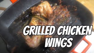 How to Make Grilled Chicken Wings  Cast Iron Grill  BBQ Grilled Chicken Wings Highlights [upl. by Alemahs]