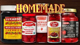 Homemade MARASCHINO CHERRIES 🍒 DIY Cocktail Cherries Recipe [upl. by Pinzler]