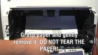 How to remove a Paper Jam in an Hewlett Packard 1100 Printer [upl. by Jari]