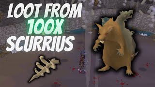 Loot from 100 Scurrius  OSRS [upl. by Odirfliw209]