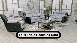 Felix Triple Reclining Sofa with Drop Down Table  AFW [upl. by Clarey]