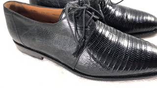 Magnanni Sz 75 M Genuine Lizard Black Lace Up Dress Shoes 5488 Made in Spain [upl. by Allin752]