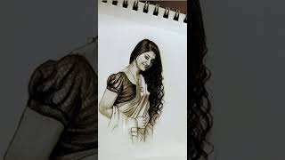 pencilsketch trendingshorts ytshorts oldisgoldsongs latamangeshkar e hwa tu mere sang chal [upl. by Nador77]