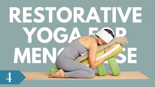 Supported Child’s Pose Restorative Yoga for Menopause Pose 4 of 6 [upl. by Hubey]