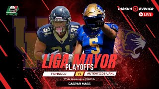 MÁXIMO AVANCE EN VIVO PUMAS CU UNAM vs AUTÉNTICOS TIGRES UANL PLAYOFFS Liga Mayor ONEFA [upl. by Atiken]