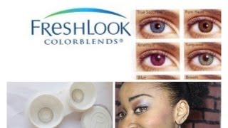 Freshlook Colorblends GREEN contacts on Brown Eyes [upl. by Trebor]