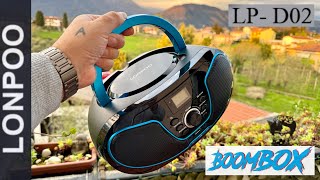 LONPOO BOOMBOX LPD02 The Best Portable CDMP3RADIO Player [upl. by Katuscha]