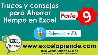 Trucos y consejos para Ahorrar tiempo en Excel 9  Excel Aprende [upl. by Aihsemaj196]