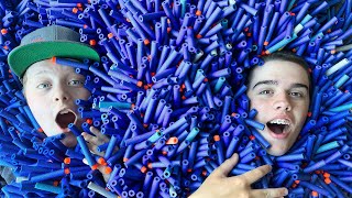 Ten Thousand Darts And Updated Entire Nerf Arsenal Family Battle [upl. by Tartan]