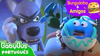 O Lobo Mau Vem Vindo  Burguinho e Amigos  Aventuras Alimentares  Desenho Animado  BabyBus [upl. by Ledniahs423]