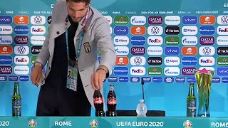 Manuel Locatelli joins Ronaldos CocaCola snub by bringing his own water [upl. by Derrick]