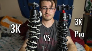 Joby GorillaPod 3k vs 3k Pro  A Comparison Tech Review [upl. by Ainoda722]