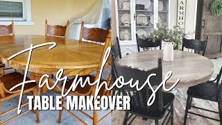 Old table makeover  farmhouse table diy  Diy projects on a budget  Table transformation [upl. by Cath]