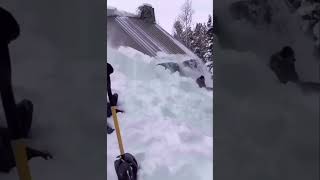 Have You Ever Seen A Guy Clear An Entire Barn Roof Of Snow With NO Shovel comedy nature [upl. by Mathews328]