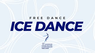 Ice Dance Free Dance  ISU European Figure Skating Championships 2022  Tallinn  EuroFigure [upl. by Mora]