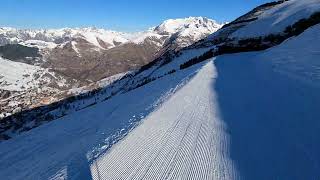 Les 2 Alpes black ski run Valentin Les Deux Alpes February 2022 [upl. by Valley970]