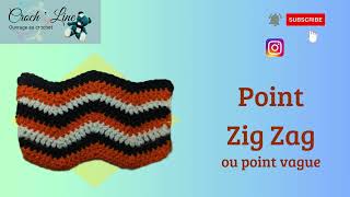 Tuto crochet débutant  Comment faire le Point Zig Zag au crochet [upl. by Rorry]