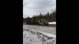 Lowbed haulin logging truck trucks logging equipment [upl. by Wyck]