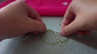 Faire des noeuds entre chaque perle  Make knots between each pearl Diy UPDATE [upl. by Aznola500]