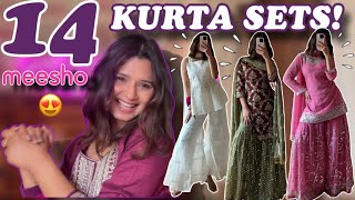 Wedding Wear Kurta Sets from MEESHO💗  HUGE Tryon Haul  Honest Review  Rupal Yadav [upl. by Abocaj]