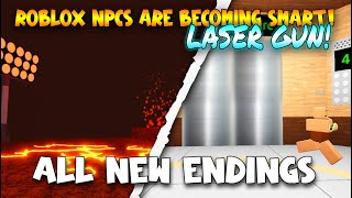 All New Endings and Badges  NPCs are becoming smart Laser Gun Roblox [upl. by Aleicarg771]