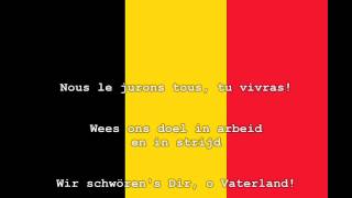 National Anthem of Belgium Instrumental with lyrics [upl. by Eibor983]