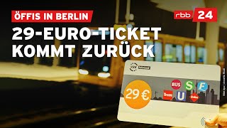 Berliner 29EuroTicket kommt 2024 zurück [upl. by Denison]