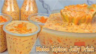 SAMALAMIG NA MELON KAHIT WALANG MELON  MELON SAGOT GULAMAN RECIPE  MELON TAPIOCA JELLY DRINK [upl. by Nolyar]