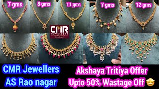 Lightweight necklaces starting from 7 gms 🤩  CMR Jewellery AS Rao Nagar  gold necklaces designs [upl. by Yerdna]