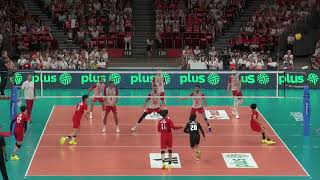 Japan Volleyball Defense to Transition vs Poland 2024 [upl. by Atiuqiram]