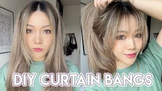 How To Cut Curtain Bangs  KOREAN STYLE [upl. by Harihs107]