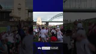 England fans celebrate Raheem Sterlings winning goal vs Croatia [upl. by Hiamerej]