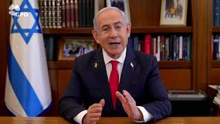 Netanyahu responds to Hezbollah attacks quotNo country can accept the wanton rocketing of its citiesquot [upl. by Aramas161]