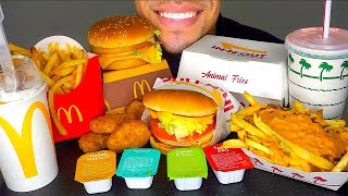 ASMR MCDONALDS VS INNOUT MUKBANG CHICKEN NUGGETS MCFLURRY ANIMAL STYLE FRIES BIG MAC JERRY EATING [upl. by Gore]