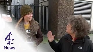 Heated debate as woman confronts antiabortion protesters  Channel 4 News [upl. by Anej]