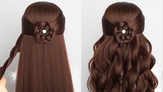 Easy amp Cute Hairstyle Long Hair  Braid Simple Hair Style Girl For Wedding Guest [upl. by Naro]